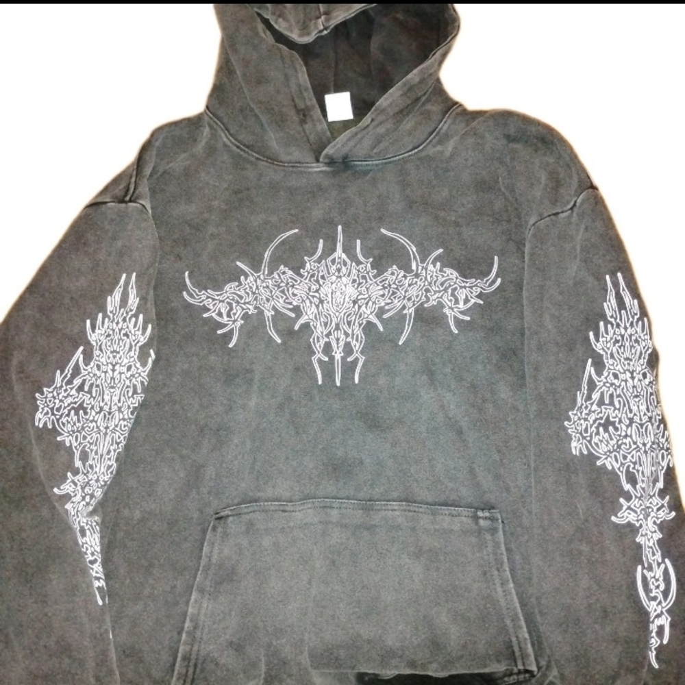 Y2K Gothic Heavyweight Hoodie - Oversized unisex Sweatshirt with Gothic graphic